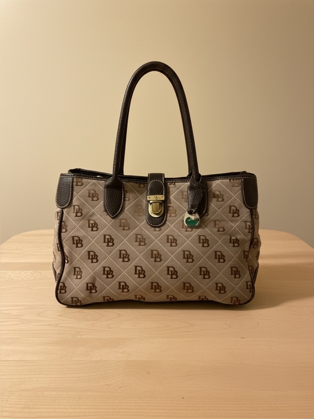 Dooney & Bourke Monogram Satchel with Duck Hangtag